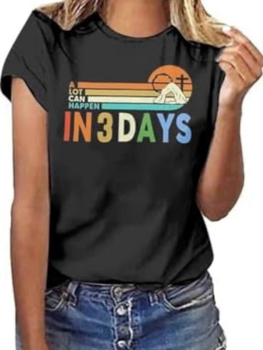 A Lot Can Happen in 3 Days Christian Easter Shirt Women Sz XL  Jesus Gray Tee
